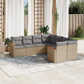 Juego de sofás de jardín con cojines beige 8 pzas ratán PE de , Conjuntos de jardín - Ref: Foro24-3258958, Precio: 544,98 €, ...
