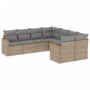 Juego de sofás de jardín con cojines beige 8 pzas ratán PE de , Conjuntos de jardín - Ref: Foro24-3258958, Precio: 544,98 €, ...