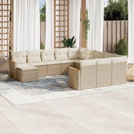 Set de sofás de jardín 12 pzas y cojines ratán sintético marrón de , Conjuntos de jardín - Ref: Foro24-3258985, Precio: 842,8...