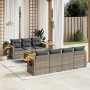 Set de sofás de jardín 8 pzas y cojines ratán sintético gris de , Conjuntos de jardín - Ref: Foro24-3259050, Precio: 521,63 €...