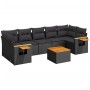 Set de sofás de jardín 8 piezas y cojines ratán sintético negro de , Conjuntos de jardín - Ref: Foro24-3259052, Precio: 553,3...
