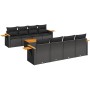 Set de sofás de jardín 8 piezas y cojines ratán sintético negro de , Conjuntos de jardín - Ref: Foro24-3259059, Precio: 655,3...