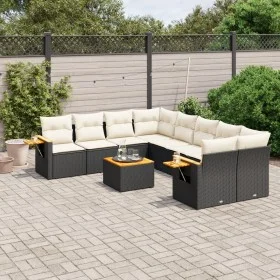 Set de sofás de jardín 8 piezas y cojines ratán sintético negro de , Conjuntos de jardín - Ref: Foro24-3259067, Precio: 540,6...
