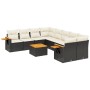Set de sofás de jardín 8 piezas y cojines ratán sintético negro de , Conjuntos de jardín - Ref: Foro24-3259067, Precio: 550,5...