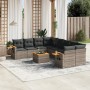 Set de muebles de jardín 9 pzas y cojines ratán sintético gris de , Conjuntos de jardín - Ref: Foro24-3259071, Precio: 565,24...
