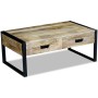 Mesa de centro con 2 cajones madera maciza mango 100x60x40 cm en Mesas de centro | Comprar online en Foru.es