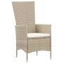 Set comedor de jardín 9 piezas y cojines ratán sintético beige de vidaXL, Conjuntos de jardín - Ref: Foro24-46042, Precio: 80...
