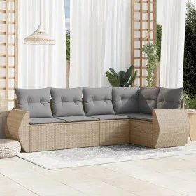 Gartensofa-Set mit 5-teiligen Kissen aus synthetischem Rattan in Beige. von , Gartensets - Ref: Foro24-3253666, Preis: 368,66...