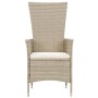 Set comedor de jardín 9 piezas y cojines ratán sintético beige de vidaXL, Conjuntos de jardín - Ref: Foro24-46042, Precio: 80...