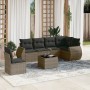 Set de sofás de jardín 7 piezas con cojines ratán PE gris de , Conjuntos de jardín - Ref: Foro24-3253777, Precio: 454,40 €, D...