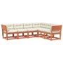 Set de sofás jardín 6 pzas con cojines madera pino marrón cera de , Conjuntos de jardín - Ref: Foro24-3217022, Precio: 721,85...