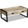 Mesa de centro con 2 cajones madera maciza mango 100x60x40 cm en Mesas de centro | Comprar online en Foru.es