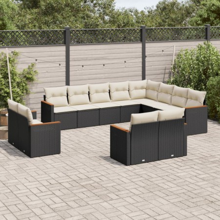 Set de sofás de jardín 12 piezas cojines ratán sintético negro de , Conjuntos de jardín - Ref: Foro24-3258913, Precio: 798,41...