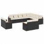 Set de sofás de jardín 12 piezas cojines ratán sintético negro de , Conjuntos de jardín - Ref: Foro24-3258913, Precio: 798,41...