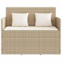 Banco de jardín con cojines ratán sintético beige de , Bancos de jardín - Ref: Foro24-365764, Precio: 189,91 €, Descuento: %