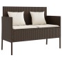 Banco de jardín con cojines ratán sintético marrón de , Bancos de jardín - Ref: Foro24-365772, Precio: 153,63 €, Descuento: %