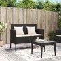 Banco de jardín con cojines ratán sintético negro de , Bancos de jardín - Ref: Foro24-365770, Precio: 162,33 €, Descuento: %