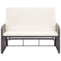 Set muebles de jardín 2 piezas y cojines ratán sintético marrón de vidaXL, Conjuntos de jardín - Ref: Foro24-46079, Precio: 3...