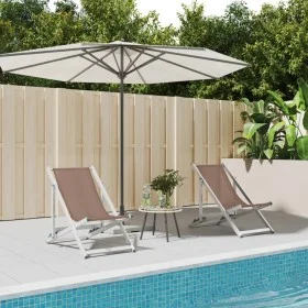 Sillas de playa plegables 2 uds aluminio y textilene marrón de , Sillas de jardín - Ref: Foro24-360170, Precio: 103,79 €, Des...