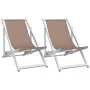 Sillas de playa plegables 2 uds aluminio y textilene marrón de , Sillas de jardín - Ref: Foro24-360170, Precio: 103,79 €, Des...