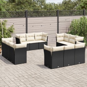 Set de sofás de jardín 12 piezas cojines ratán sintético negro de , Conjuntos de jardín - Ref: Foro24-3217326, Precio: 745,80...