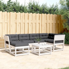 Juego sofás jardín 6 pzas con cojines madera maciza pino blanco de , Conjuntos de jardín - Ref: Foro24-3217041, Precio: 679,0...