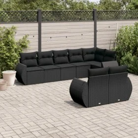 Set de sofás de jardín 8 piezas y cojines ratán sintético negro by , Modular outdoor sofas - Ref: Foro24-3221614, Price: 631,...