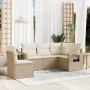 Juego de sofás jardín con cojines 5 pzas ratán sintético beige de , Conjuntos de jardín - Ref: Foro24-3252505, Precio: 401,89...