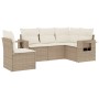 Juego de sofás jardín con cojines 5 pzas ratán sintético beige de , Conjuntos de jardín - Ref: Foro24-3252505, Precio: 401,89...