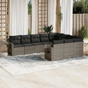 Set de sofás de jardín 10 pzas con cojines ratán sintético gris de , Conjuntos de jardín - Ref: Foro24-3253027, Precio: 615,9...