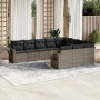 Set de sofás de jardín 10 pzas con cojines ratán sintético gris de , Conjuntos de jardín - Ref: Foro24-3253027, Precio: 604,7...
