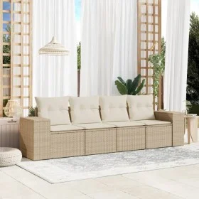 Juego de sofás jardín con cojines 4 pzas ratán sintético beige de , Conjuntos de jardín - Ref: Foro24-3254615, Precio: 342,71...