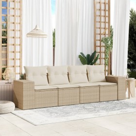 Juego de sofás jardín con cojines 4 pzas ratán sintético beige de , Conjuntos de jardín - Ref: Foro24-3254615, Precio: 340,47...