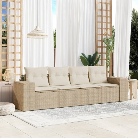 Juego de sofás jardín con cojines 4 pzas ratán sintético beige de , Conjuntos de jardín - Ref: Foro24-3254615, Precio: 340,47...