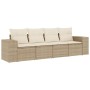 Juego de sofás jardín con cojines 4 pzas ratán sintético beige de , Conjuntos de jardín - Ref: Foro24-3254615, Precio: 340,47...
