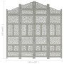 Biombo 4 paneles tallado a mano madera mango gris 160x165 cm de vidaXL, Divisores de ambientes - Ref: Foro24-285328, Precio: ...