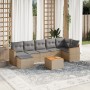 Juego de sofás de jardín con cojines beige 8 pzas ratán PE de , Conjuntos de jardín - Ref: Foro24-3258601, Precio: 490,79 €, ...