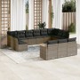 Set sofás de jardín con cojines 13 piezas ratán sintético gris de , Conjuntos de jardín - Ref: Foro24-3258861, Precio: 771,16...