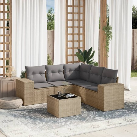 Juego de sofás jardín con cojines 6 pzas ratán sintético beige de , Conjuntos de jardín - Ref: Foro24-3222558, Precio: 394,52...