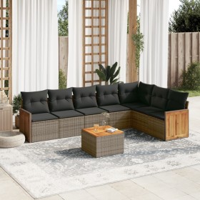 Set de sofás de jardín 8 pzas y cojines ratán sintético gris de , Conjuntos de jardín - Ref: Foro24-3260121, Precio: 486,90 €...