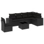 Set de comedor de jardín 7 pzas y cojines ratán sintético negro de , Conjuntos de jardín - Ref: Foro24-3222634, Precio: 483,4...