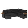 Set de comedor de jardín 7 pzas y cojines ratán sintético negro de , Conjuntos de jardín - Ref: Foro24-3259444, Precio: 494,5...