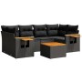 Set de comedor de jardín 7 pzas y cojines ratán sintético negro de , Conjuntos de jardín - Ref: Foro24-3259038, Precio: 525,0...