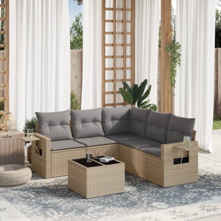 Juego de sofás jardín con cojines 6 pzas ratán sintético beige de , Conjuntos de jardín - Ref: Foro24-3252496, Precio: 432,55...