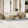 Set de sofás de jardín 9 pzas con cojines ratán sintético beige by , Garden sets - Ref: Foro24-3252905, Price: 633,41 €, Disc...