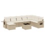 Set de sofás de jardín 9 pzas con cojines ratán sintético beige de , Conjuntos de jardín - Ref: Foro24-3252905, Precio: 613,2...