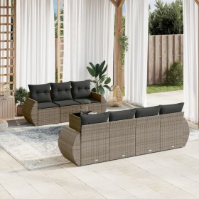 Set de sofás de jardín 8 pzas y cojines ratán sintético gris de , Conjuntos de jardín - Ref: Foro24-3253467, Precio: 529,15 €...