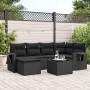 Set de comedor de jardín 7 pzas y cojines ratán sintético negro de , Conjuntos de jardín - Ref: Foro24-3252802, Precio: 469,3...