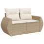 Juego de sofás de jardín con cojines beige 8 pzas ratán PE de , Sofás modulares de exterior - Ref: Foro24-3221707, Precio: 53...
