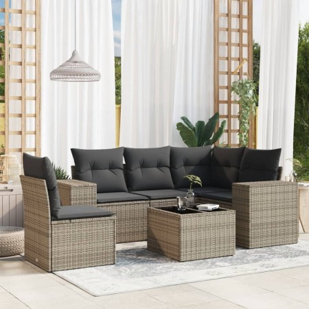 Set de muebles de jardín 6 pzas y cojines ratán sintético gris de , Conjuntos de jardín - Ref: Foro24-3222579, Precio: 379,52...